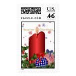 Patriotic Christmas Candle postage