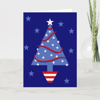Patriotic Christmas Tree cards