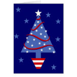 Patriotic Christmas Tree Greeting Card