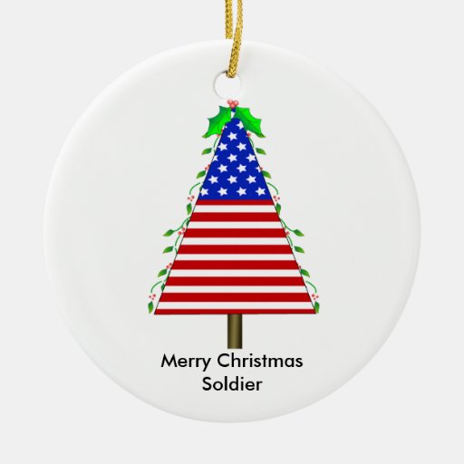 patriotic christmas tree ornament for soldier zazzle patriotic christmas tree ornament for soldier zazzle