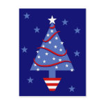Patriotic Christmas Tree Postcard