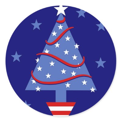 Patriotic Christmas Tree stickers