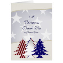 Patriotic Christmas Trees, Military Thank You Cards