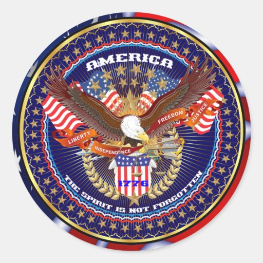 Patriotic Classic Round Sticker | Zazzle
