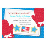Patriotic Cookie Baking Birthday Party Invitations