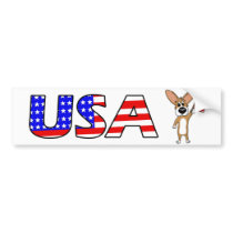 Patriotic Corgi Bumper Sticker bumper stickers by MenagerieMayhem Patriotic Corgi Bumper Sticker bumper stickers