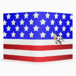 Patriotic cow vinyl binders