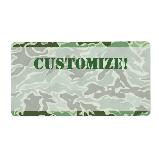 Patriotic Custom Green Army Camouflage Labels | Zazzle