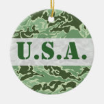 Patriotic Custom Green Camouflage Ornaments