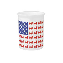 Patriotic Dachshund Doxie Pitcher