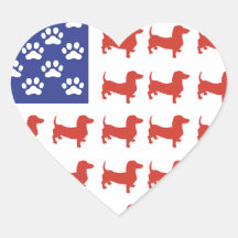 Patriotic Dachshund Doxie Sticker