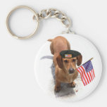 Patriotic dachshund keychain