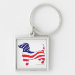 Patriotic Dachshund / Wiener Keychain