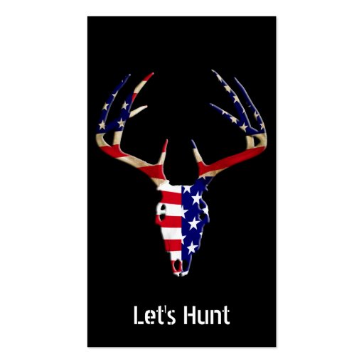 Patriotic Deer Hunting skull Business Card Templates