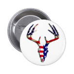 Patriotic Deer Skull Buttons