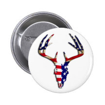 Patriotic Deer Skull Buttons