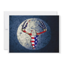 Patriotic Deer Skull Personalized Invite