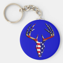 Patriotic Deer Skull Key Chain