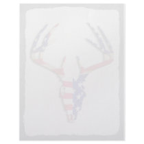 PATRIOTIC DEER SKULL PERSONALIZED LETTERHEAD