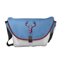 Patriotic Deer Skull Messenger Bag