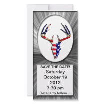 Patriotic Deer Skull Customized Photo Card