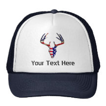 Patriotic Deer Skull Trucker Hats