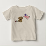 Patriotic Dog July 4th Organic Baby Creeper