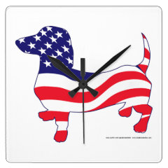 Patriotic Doxie - Patriotic Dachshund Clocks
