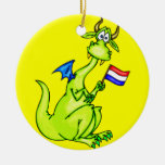 Patriotic Dragon Christmas Ornament