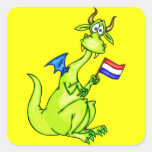 Patriotic Dragon Square Stickers