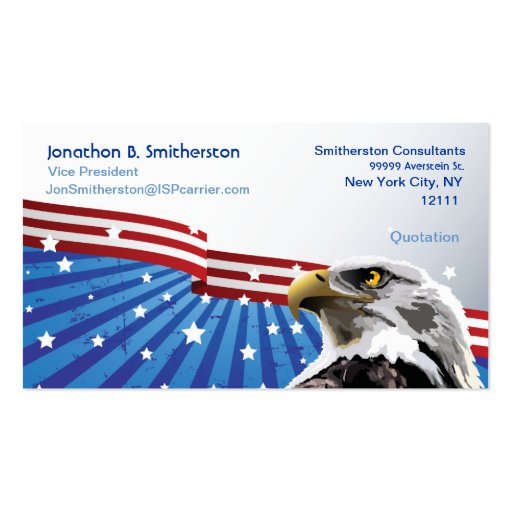 Patriotic Eagle Business Card (front side)