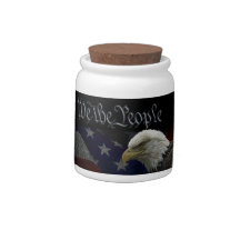 Patriotic Eagle & Flag Candy Jar