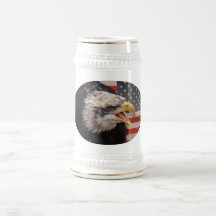 Patriotic Eagle Image Beer Stein Mugs