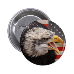 Patriotic Eagle Image Round Button