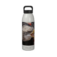 Patriotic Eagle Image Water Bottle