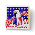 PATRIOTIC EAGLE - MADE IN AMERICA buttons