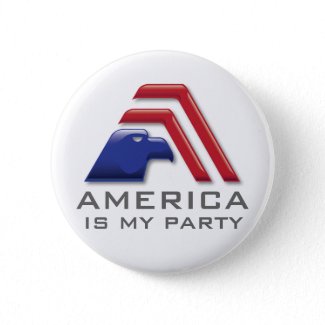 Patriotic Eagle Stripes_America Is My Party button