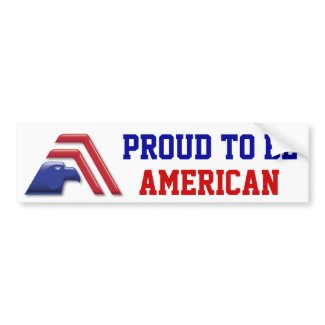 Patriotic Eagle Stripes_Proud To Be American bumpersticker