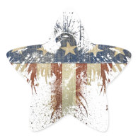 Patriotic eagle, US/USA, SAD flag Star Stickers