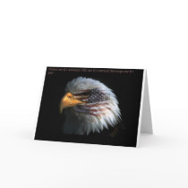 Patriotic Eagle with flag background Card