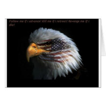 Patriotic Eagle with flag background Card