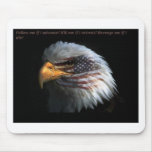 Patriotic Eagle with flag background Mouse Pads