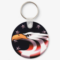 Patriotic Eagle with Stars and Stripes Keychain by FalconsEye Patriotic Eagle with Stars and Stripes Keychain