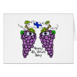 Patriotic Finnish Grapes St. Urho's Card cards