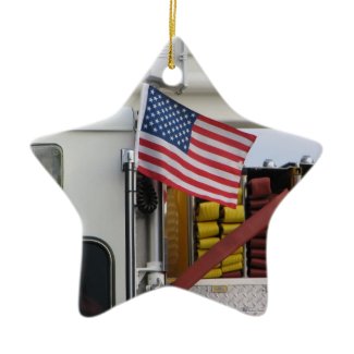 Patriotic Fire Truck ornament