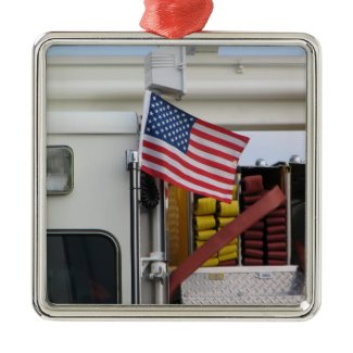 Patriotic Fire Truck ornament