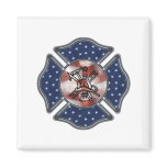 Patriotic Firefighter Maltese magnets