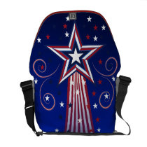 Patriotic fireworks messenger bag