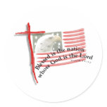 Patriotic Flag and Cross Round Stickers
