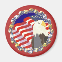 Patriotic Flag and Eagle Magnet